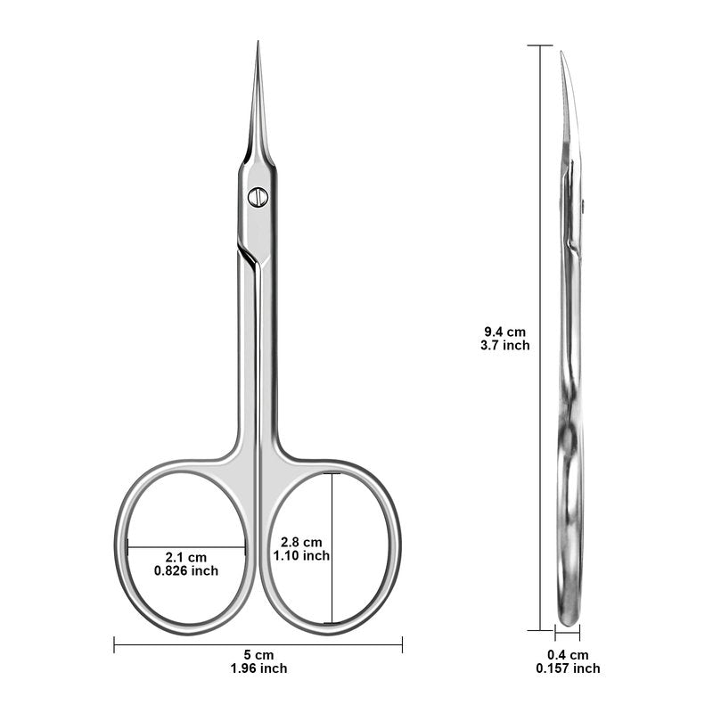 CGBE Manicure Scissors, Extra Fine Eyebrow Scissors for Grooming, Curved Blade Nail Scissors Precise Pointed Tip Grooming Kit for Eyebrow, Eyelash, Trim Nail and Dry Skin