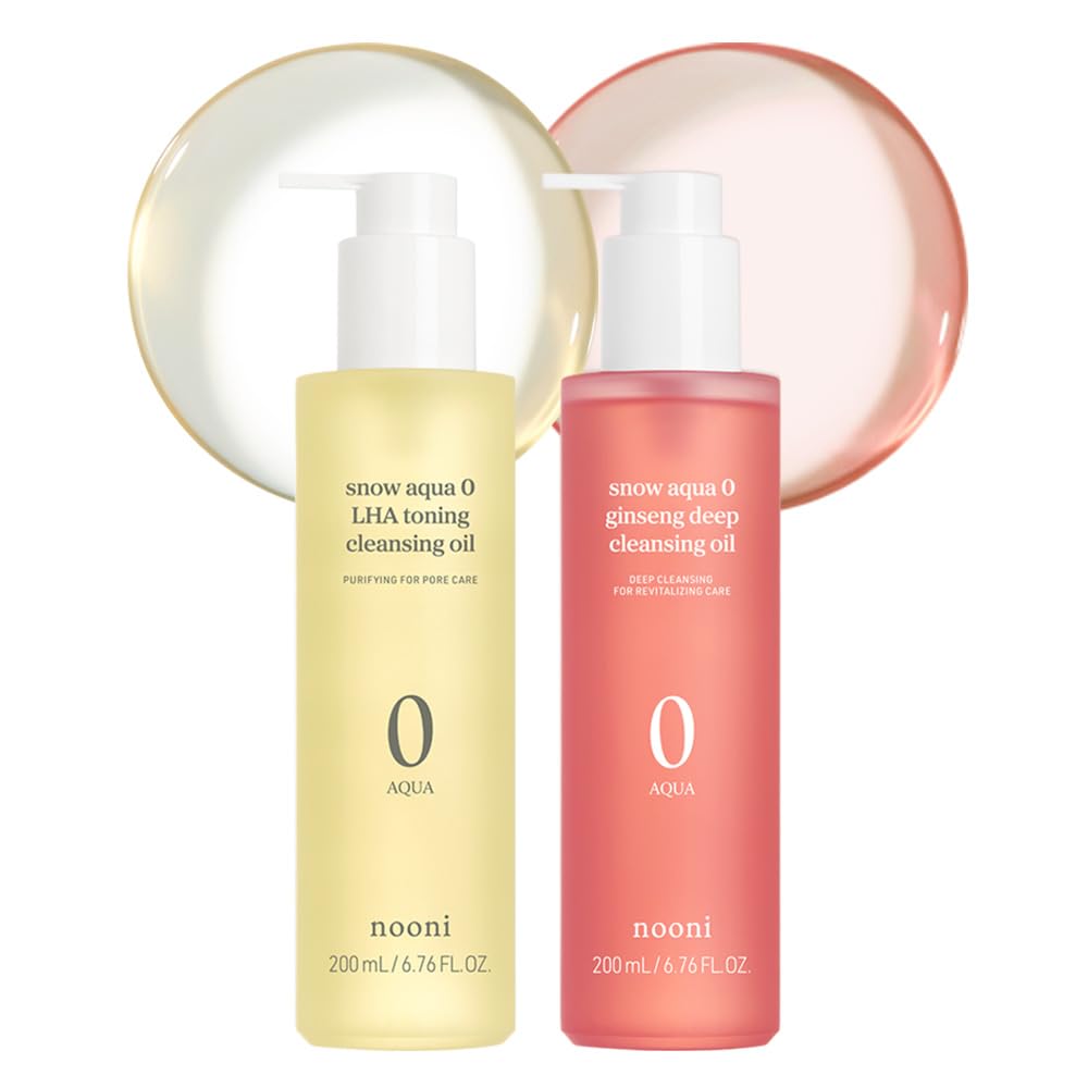Korean Cleansing Oil DUO - Snow Aqua 0 LHA & Ginseng Deep Cleanser Bundle | 6.76 fl. oz Each
