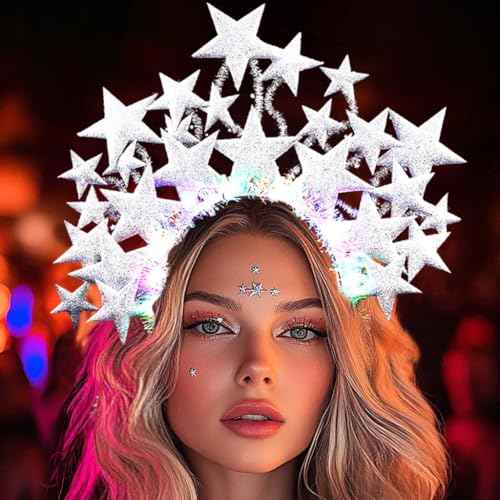 Light Up Stars Headbands Sparkly Led Nightclub Hair Band Rave Party Costume Hair Accessories for Women