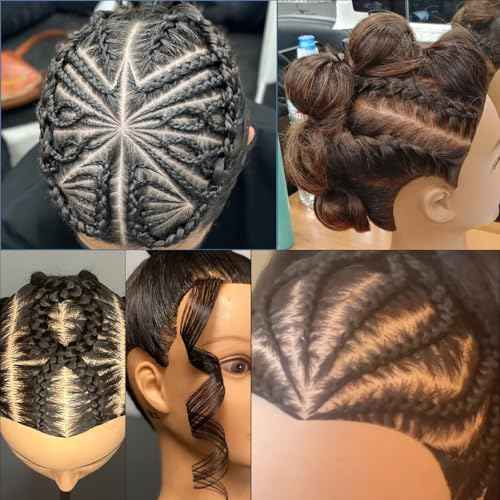 Mannequin Head with Hair,Cosmetology Mannequin Practice Head with Human Hair, 26-28¡¯¡¯ Doll Head for Braiding Hairstyling Cutting with Clamp Holder and Tools