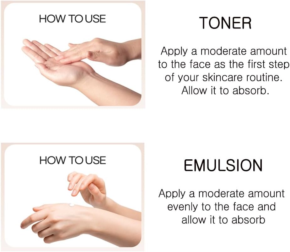 Lifting Duo Set - Firming Toner & Emulsion with Triple Collagen | Anti-Aging Korean Skincare | 3.38 fl oz Each