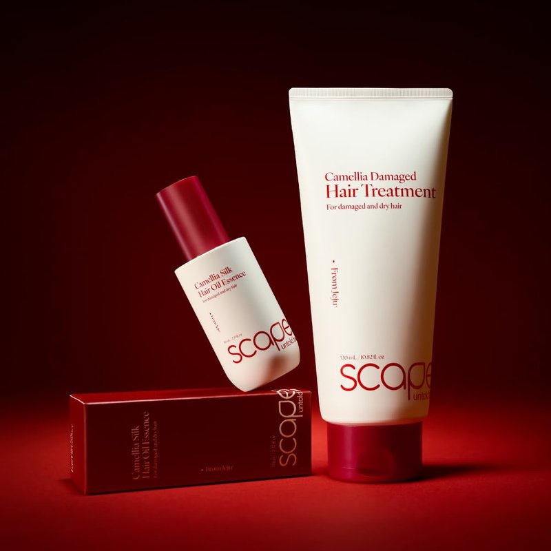 SCAPES UNTOLD BEAUTY Camellia Silk Oil Essence Leave-In Hair Serum for Dry Frizzy Damaged Hair Lightweight Non-Sticky Smooth Shine with Hydrolyzed Keratin 2.37 Fl Oz/70 mL