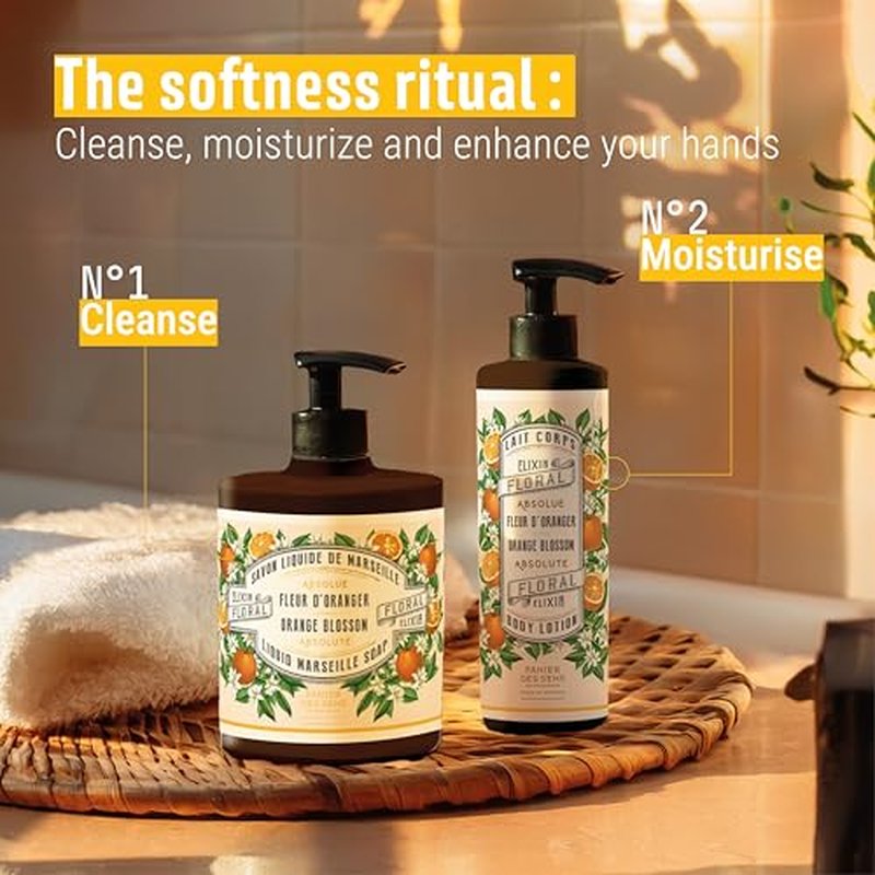 Panier des Sens ?Orange Blossom Hand & Body Lotion for Dry Skin - Hydrating Body Cream for Women - Nourishing Fluid Body Moisturizer Shea Butter & Olive Oil 97% Natural Ingredients Body Care 8.45 Floz