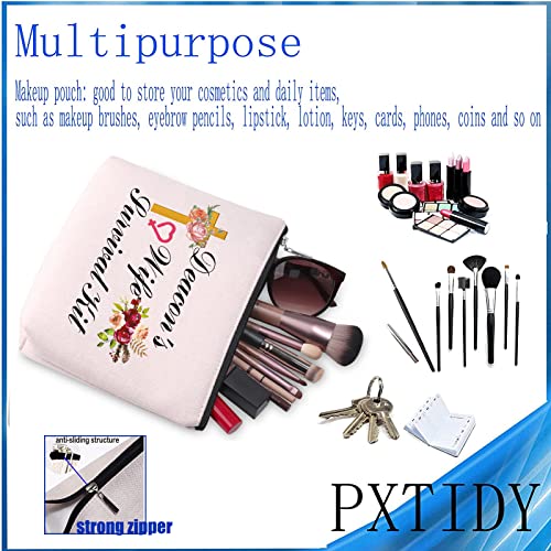 PXTIDY Deacon's Wife Survival Kit Pastor Wife Cosmetic Pouch Bible Study Deacon Spouse Gift Christian Deacon Toiletry Bag Deacon Mom Mother¡¯s Day Gift (beige)