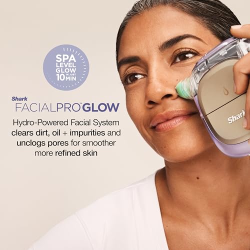 Shark FacialPro Glow at-Home Hydro-Powered Facial System with DePuffi Hot & Cold Therapy ? Professional Spa Skincare Device for Pore Cleansing, Hydration, & Radiant Glow, Lilac, FH320PL