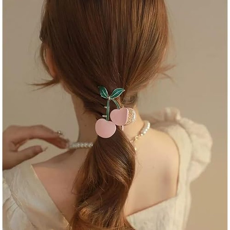 Hair Claw Clips for Women, 2Pcs Large Non-Slip Strong Metal Cherry Butterfly Sparkly Hair Jaw Clips, Cute Hair Holding Headwear Gifts