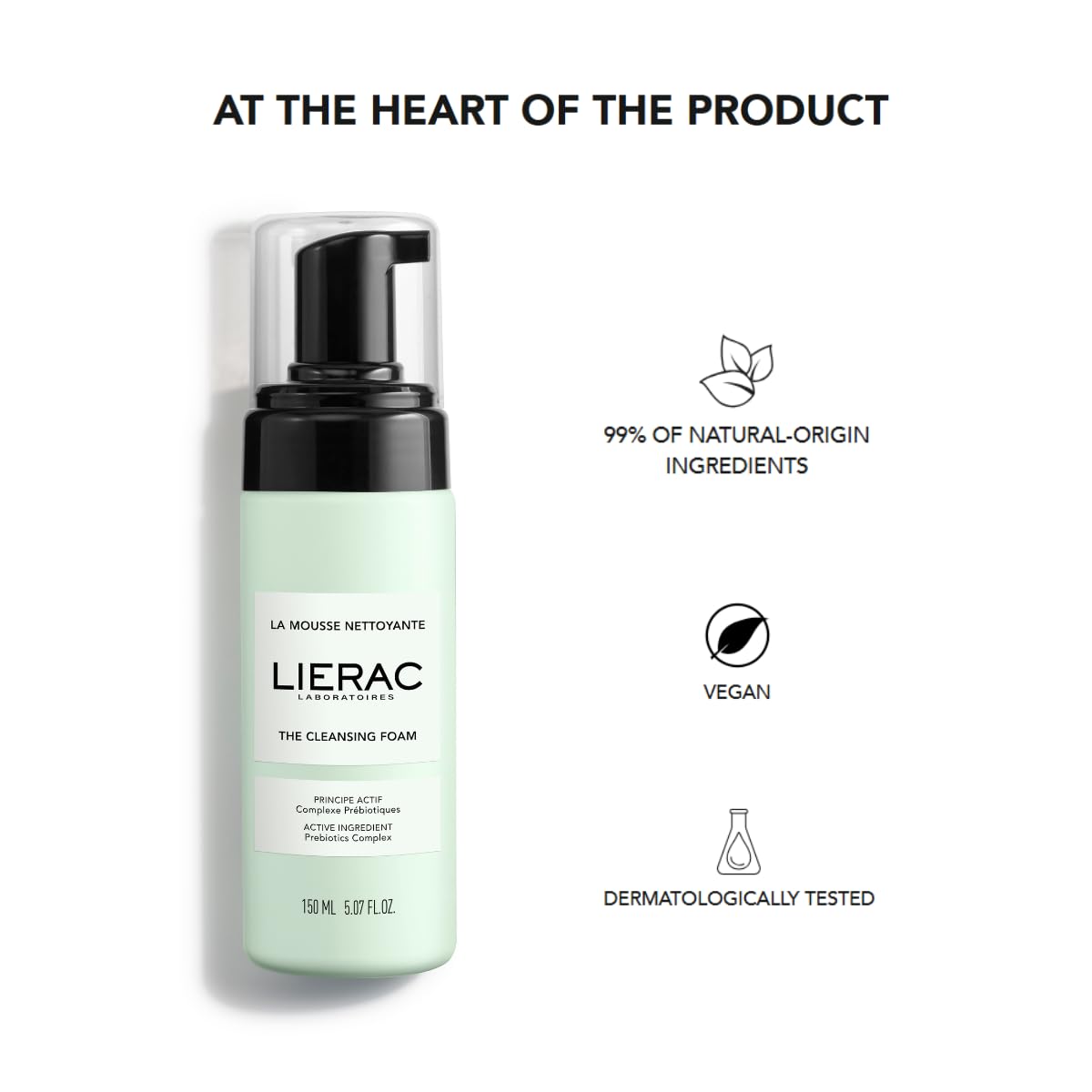 Lierac Demaquillant Deep Cleansing Foam - Foam Cleanser for Face, Purifies, Soothes, Gentle Face Wash for All Skin Types - 150ml Pump