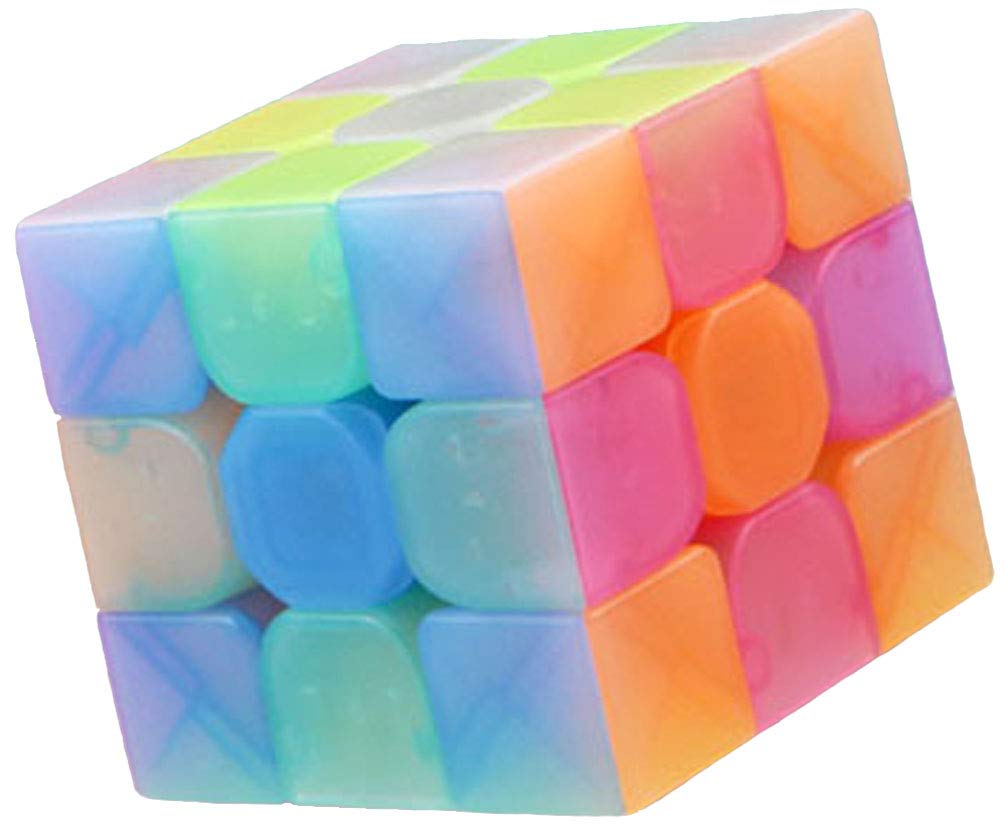 TANCH Qiyi Warrior W 3x3x3 Jelly Speed Cube Stickerless Transparent Magic Cube Puzzle Toy Colorful