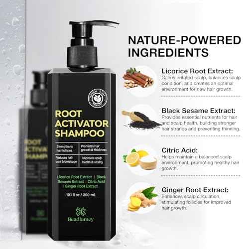 Root Activator Shampoo for Men: Hair Growth Shampoo for Hair Loss and Thinning Hair - 10.1 fl oz / 300 mL
