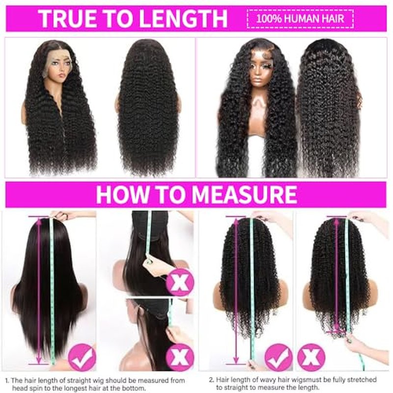 22 Inch Deep Wave Lace Front Wigs Human Hair Curly Wig Human Hair Pre Plucked 13x6 HD Real Human Hair Wig Natural Black for Women Invisilbe Hairline Tiny Knots 200 Density Longer Life