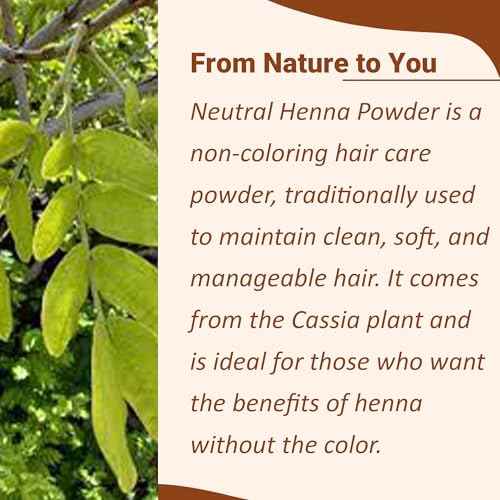 minature Pure Neutral Henna Powder(Cassia Obovata) |for Hair Conditioning| Adds no Colour to hair| 100% Herbal & Natural Scalp care mask |Unisex |227 gm(8 oz)