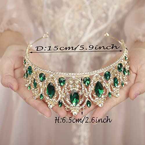 JWICOS Baroque Crowns and Tiaras Rhinestone Crystal Queen Crowns for Brides Princess Wedding Crowns Prom Halloween Costume Decorative Bridal Tiaras Hair Accessories for Women and Girls