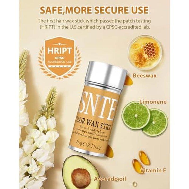 Samnyte Hair Wax Stick, 2PCS Wax Stick for Hair Slick Stick, Hair Wax Stick for Flyaways Hair Gel Stick Non-greasy Styling Cream for Fly Away & Frizz Hair