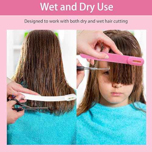 Professional Hair Cutting Kit for Women Gifts, Easy-to-Use Split Ends Hair Trimmer, DIY Home Hair Cutting Tools for Bangs, Layers, Bobs, Practical Hair Cutting Clip, Pink