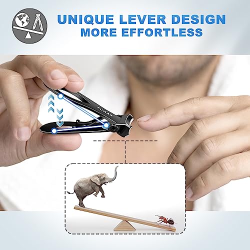 Toenail Clippers for Seniors Thick Toenails, Heavy Duty Large Nail Clippers with 15mm Wide Jaw Opening, Long Handle Toe Nail Clippers for Thick Nails Gifts for Men, Seniors Women