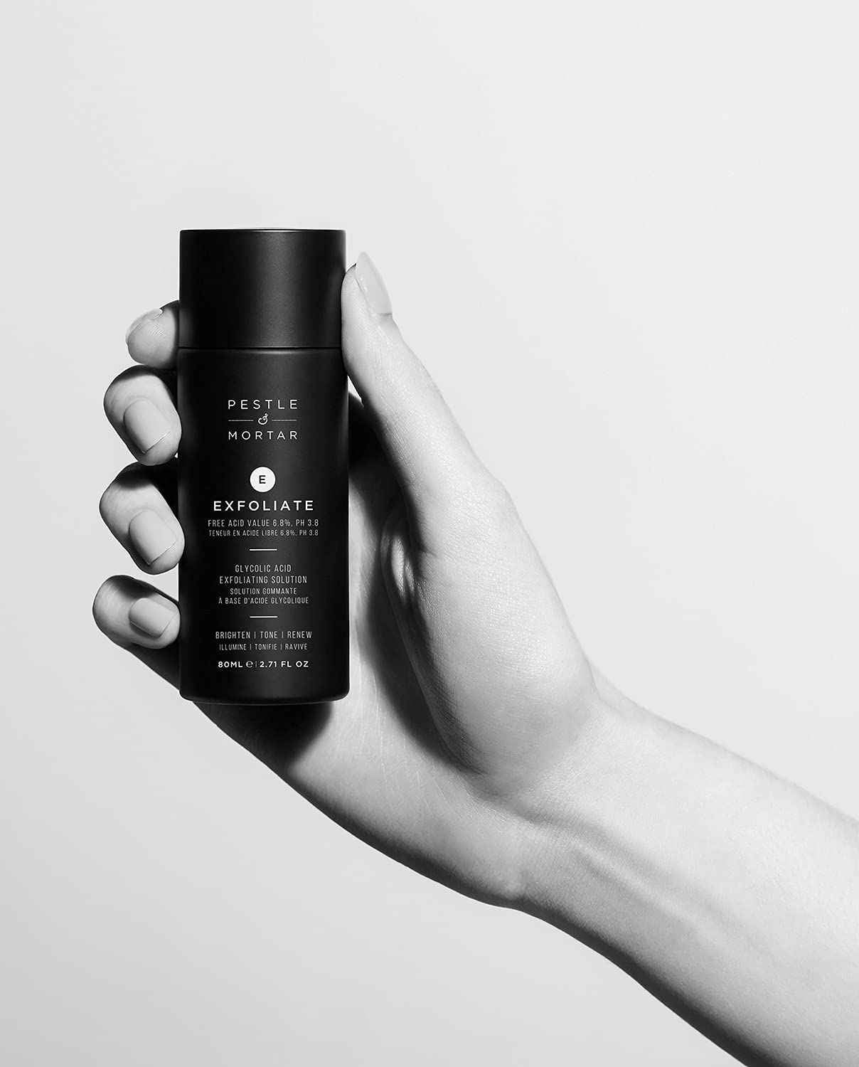 Pestle & Mortar Exfoliate 6.8% Glycolic Acid Facial Toner, Minimizes Pores and Even Skin Tone, Gentle AHA Exfoliator for face, Vegan & Cruelty-Free, 80ml