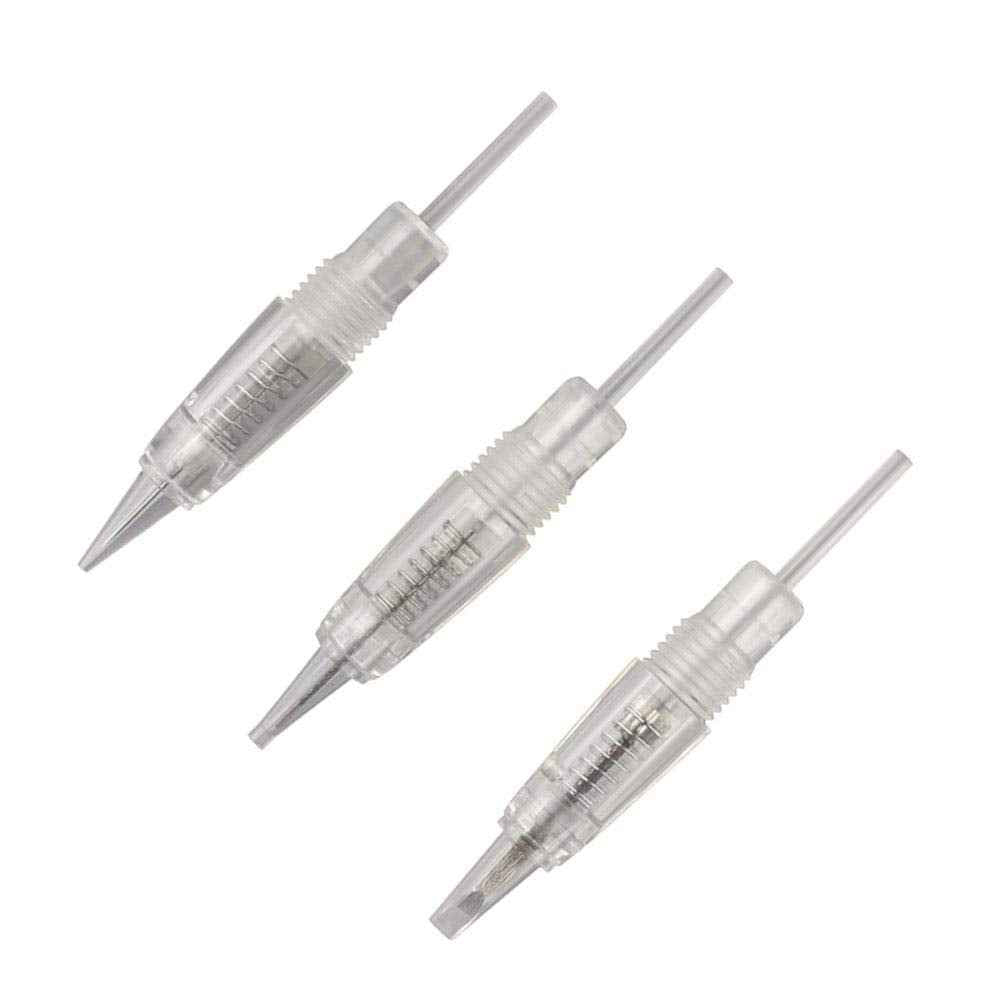 Disposable Pigment Cartridges Tattoo Needle Shading Tip Caps 1R/3R/7F for Permanent Makeup Machine Eyebrow Tattoo Pen Set(Mixed Sizes,30PCS)