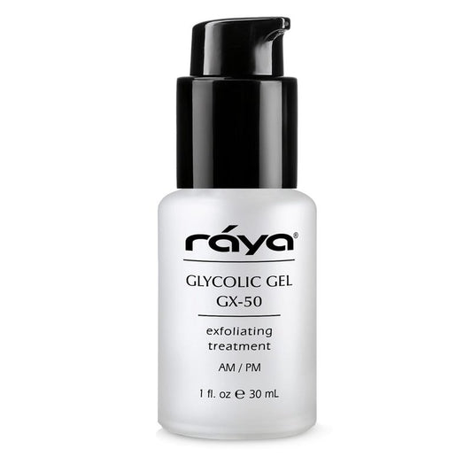 Raya Glycolic Gel GX-50 | Face Exfoliator & Serum | Against-Wrinkle Facial Serums with AHA for Oily & Break-Out Skin | Clears Blemishes, Reduces Oiliness & Fine Lines