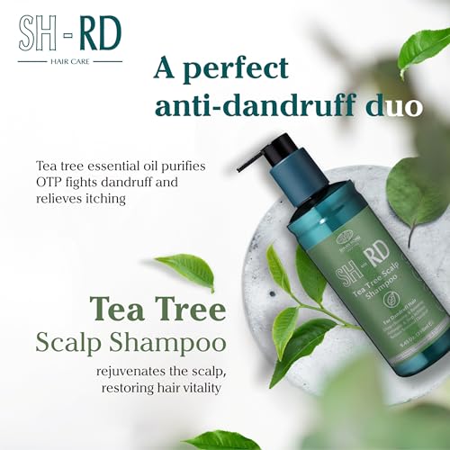 SH-RD Tea Tree Shampoo for Dry, Sensitive Scalp | 1% OTP Added Flake-Control | Deep Cleansing, Rebalancing, Dandruff Relief Shampoo - 16.9oz/500ml