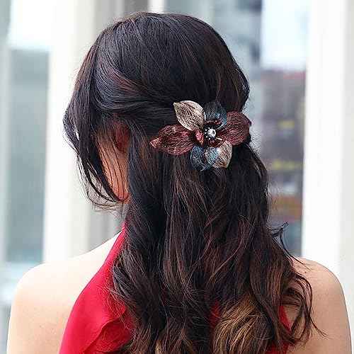 Copper Wire Metal Bow Hair clips-Hand-woven Barrettes hair accessories,hair barrettes for women thick hair