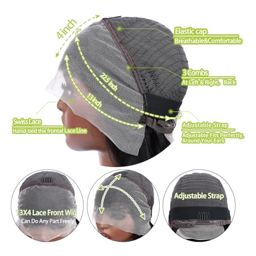 Water Wave Short Bob Wig Human Hair 13x4 Hd Lace Front Wigs Human Hair Pre Plucked 200% Density Deep Curly Lace Frontal for Black Women Glueless10INCH