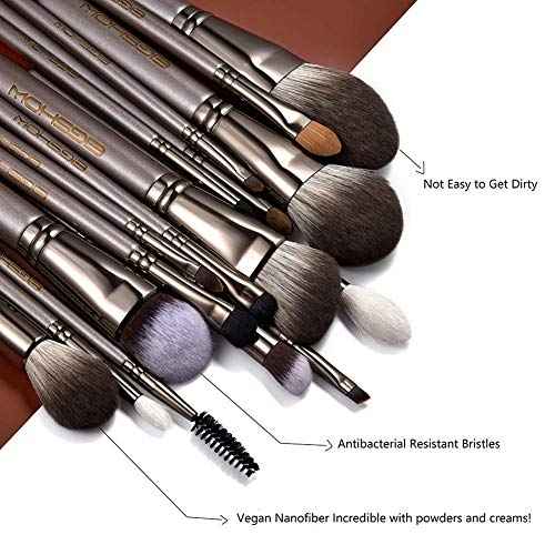 Professional Makeup Brush Set, Eigshow Makeup Brushes Perfect for Foundation Face Powder Blending Blush Bronzer Eyeliner Eye Shadow Brows with Case, Best Gift for Women, Travel Kit(PRO 18pcs Coffee)