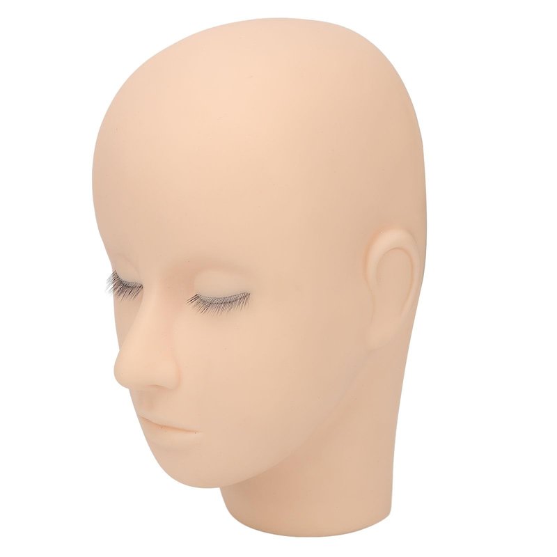 Lash Mannequin Head, Silicone 3 Layers Eyelash Practice Head High Simulation Soft Safe for Hospital