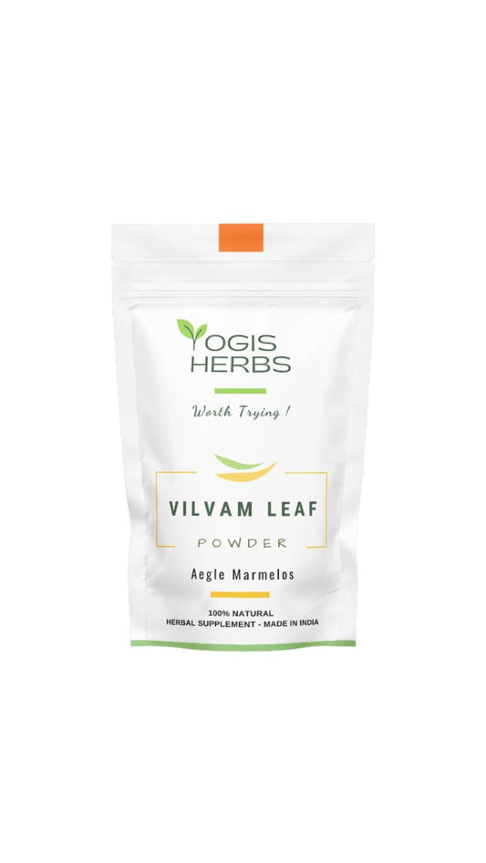 YOGIS HERBS Vilvam Leaf Powder, Bilva (Aegle marmelos/Bael) — Traditional Ayurvedic Herb for Digestive Wellness, Bowel Support & Gut Balance — Stone-Ground Pure Leaf, Single-Ingredient