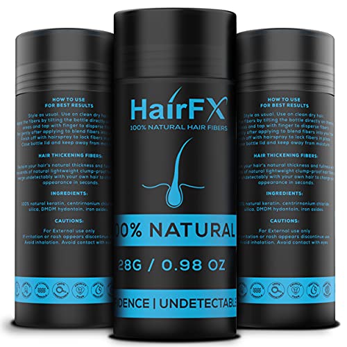Hair Fibers for Thinning Hair (DARK BROWN) Undetectable & Natural - Giant 28g Bottle ? Hair Thickener + Instant Thicker Fuller Hair - Completely Conceals Hair Loss in 15 Seconds for Women & Men