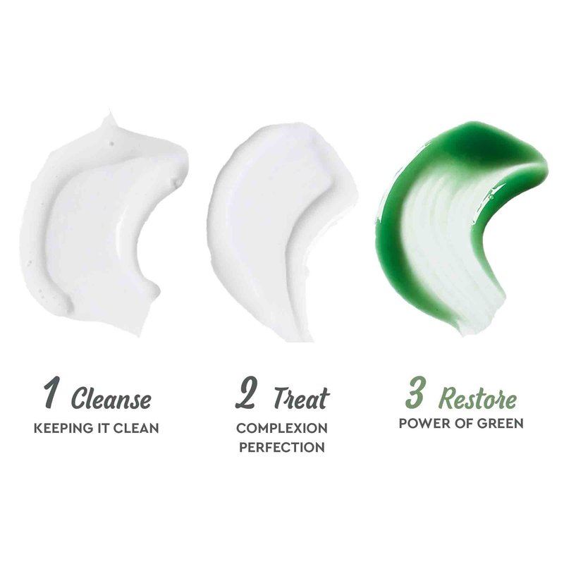 BioClarity 3-Step Acne Routine, Mini Size, for Oily or Acne-Prone Skin, Clean Vegan Ingredients, Includes Cleanser, Salicylic Acid Acne Treatment Gel, Restorative Green Gel