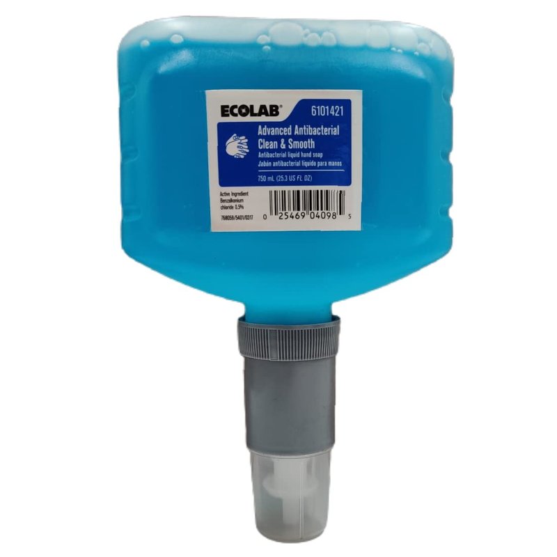 Ecolab Antibacterial Liquid Hand Soap - Advanced Clean & Smooth Formula | 750 ML