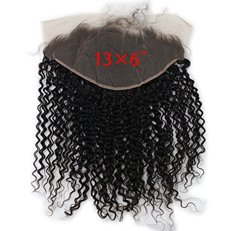 Dreambeauty 13¡¿6" Lace Frontal Closure Jerry Curl Brazilian Virgin Human Hair Free Part Ear to Ear Full Lace Frontal Bleached Knots with Baby Hair Natural Color (20 inch)