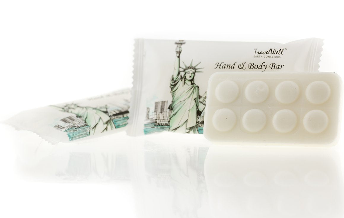 Travel Well Hotel Toiletry Kit - Coconut Body Wash & Lotion - Travel Shampoo & Conditioner Set - Bulk Hotel Toiletries - Pack of 25, 1 Oz Soap & 1 Fl Oz Shampoo, Conditioner, Body Lotion & Wash
