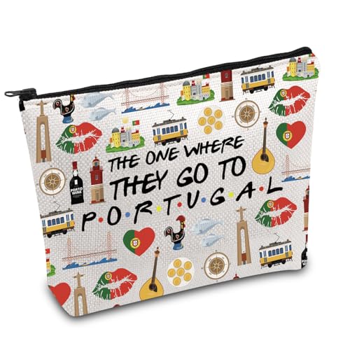 FOTAP Portugal Trip Makeup Bag Portugal Travel Gift Portugal Souvenir Gift Portugal Travel Bag Housewarming Gift (PORTUGAL)