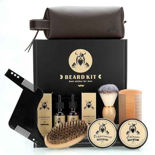 Beard Care Kit Gifts for Men, 9 Pcs Beard Grooming Kit, Beard Club Kit is a Unique Men's Gifts for Dad Husband Boyfriend, Father's Day Anniversary Birthday Wedding Christmas Gift Ideas for Him Boss