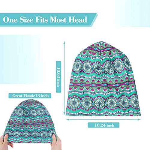 Geyoga 4 Pcs Women's Chemo Hat Slouchy Beanie Cancer Headwear Head Wraps Sleeping Turban Hats Head Scarf for Cancer Patient