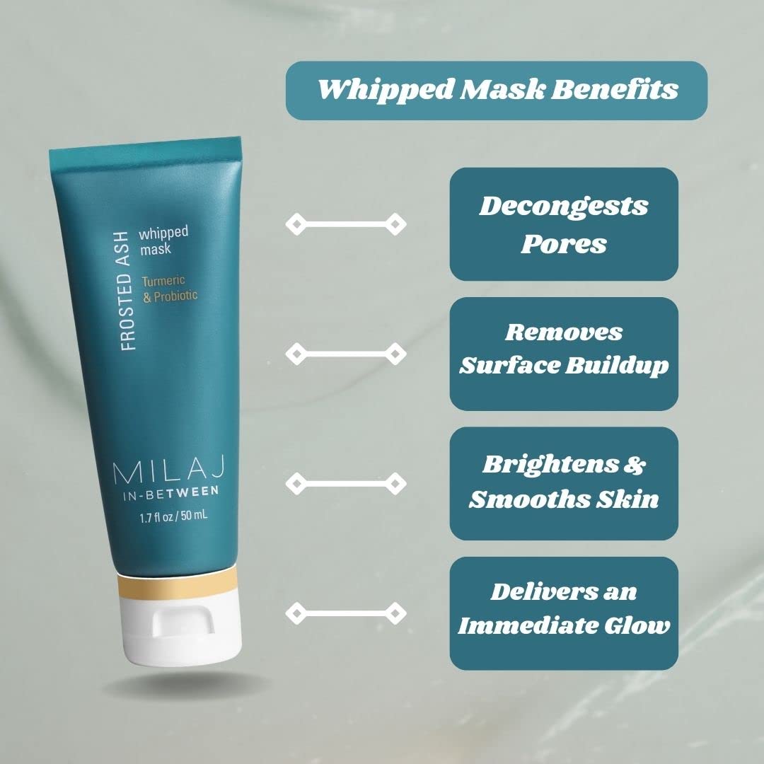 MILAJ Frosted Ash Probiotic & Turmeric Face Mask | Whipped Moisturizing Face Mask & Deep Pore Cleanser | Clean Skincare for Kids and Teens Ages 5-15