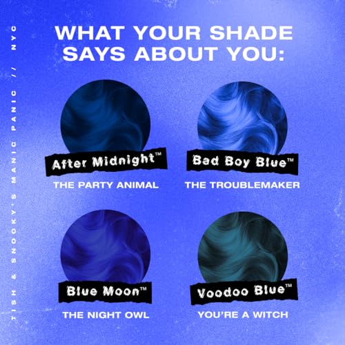 MANIC PANIC Classic After Midnight Semi Permanent Hair Color - Dark Blue Hair Dye for Women & Men That Lasts 4-6 Weeks - Vegan, Ammonia & Cruelty-Free - Create & Mix Custom Shades (4oz / 3pk)