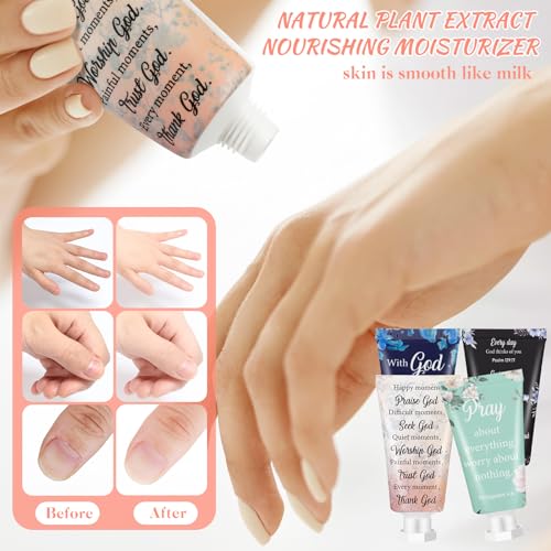 48 Pcs Christian Hand Cream Bulk for Women Breast Cancer Awareness Gifts Christian Gifts in Bulk Bible Mini Travel Size Lotion for Skin Dry Bible Verse Hand Lotion for Mom Grandma Christmas Holiday