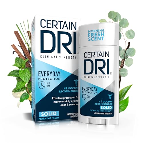 Certain Dri Everyday-Strength Clinical Antiperspirant - 72-Hour Sweat Protection for Hyperhidrosis - Doctor-Recommended - Travel-Friendly - Fresh Scent - 2.6 oz