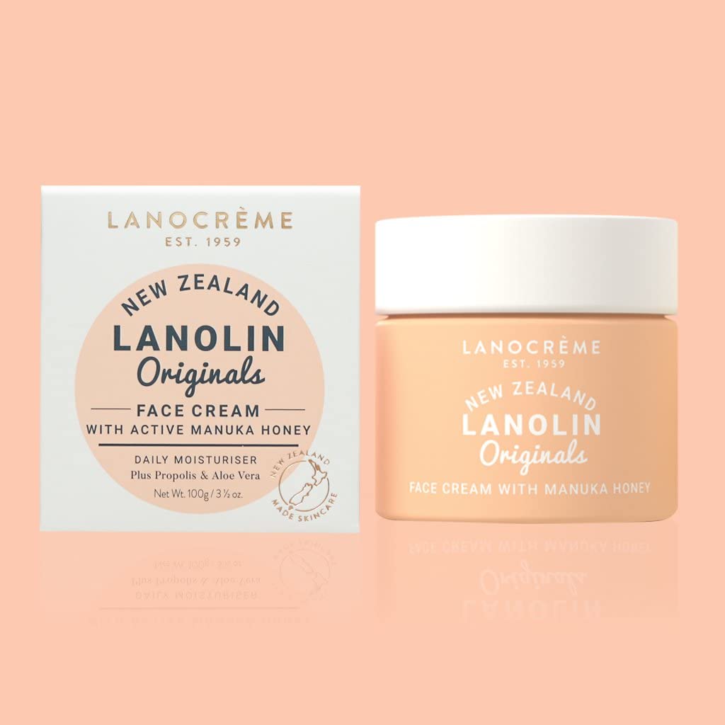 Lanocreme New Zealand Lanolin Face Cream with Active Manuka Honey 100g ( Pack of 3)