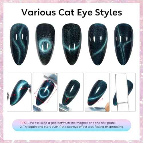 AIMEILI Cat Eye Gel Nail Polish U V LED Hema Free Cruelty Free Vegan Gel Polish Colors for Nail Art Kit Set Of 6pcs X 10ml - Kit Set 74