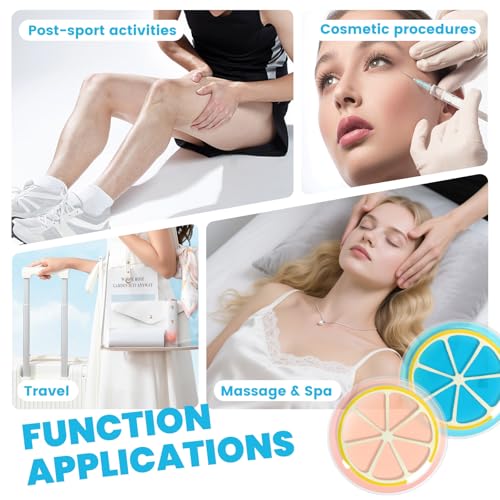 Reusable Gel Eye Ice Pack, Cooling Eye Masks for Eye Strain, Eye Swelling, Eye Redness, Puffy Eyes, Dark Circles, Smooth Fine Lines, and Eye Recover Surgery (Orange £¦ 4PCS)