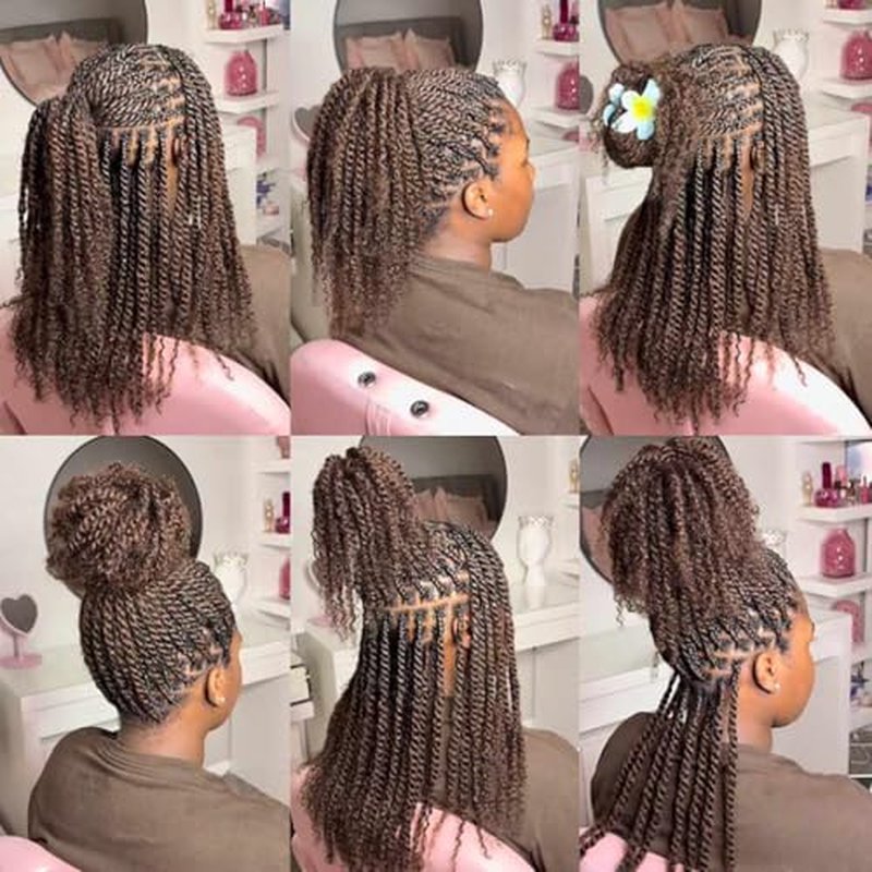 QUEEN VIRGIN REMY QVR Afro Kinkys Bulk Human Hair for Dreadlock Extensions Repair Locs 150 Gram, Dark Brown 12inches Mini Spring Twist Braiding Afro Kinky Human Hair for LocKs