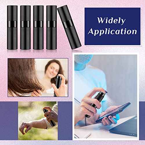 Remerry 15 Pcs 8 ml Perfume Atomizer Refillable Small Perfume Spray Bottle Empty Portable Travel Sprayer with 5 Funnel 5 Pump Transfer Tool(Black)
