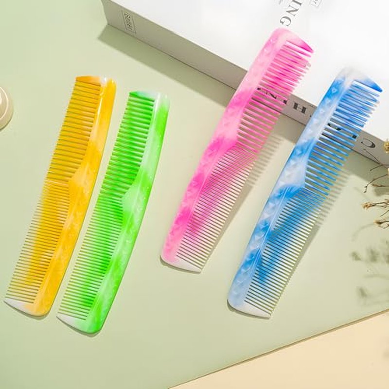 Pink Hair Comb Set - Wide Tooth, Fine Tooth, Rat Tail, and Dual Comb for Women and Men