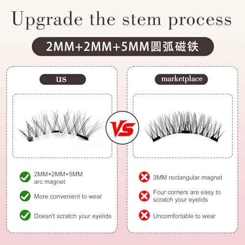 Reusable Magnetic Eyelashes with Applicator Kit - No Glue Needed Natural Look Lashes, Lightweight False Eyelashes for Daily Use & Special Events, 3D Volume Easy Apply