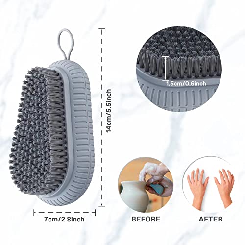 VWMYQ Heavy Duty Fingernail Scrub Brush, Durable Stiff Bristles Hand and Nail Cleaning Brush for Men & Mechanics (Hand Wash Brush - Grey)