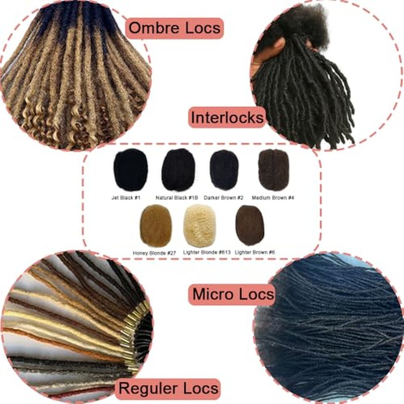 Tight Afro Kinky Human Hair for Dreadlocks,Ideal for Making Locs,Repair Extensions,Twist or Braids 4 Bundles/Package Natural Black #1B 14inch