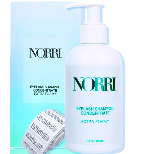 Norri Lash Shampoo Concentrate - 8oz / 237ml (1 Bottle makes 64oz) - Value Size with Labels included